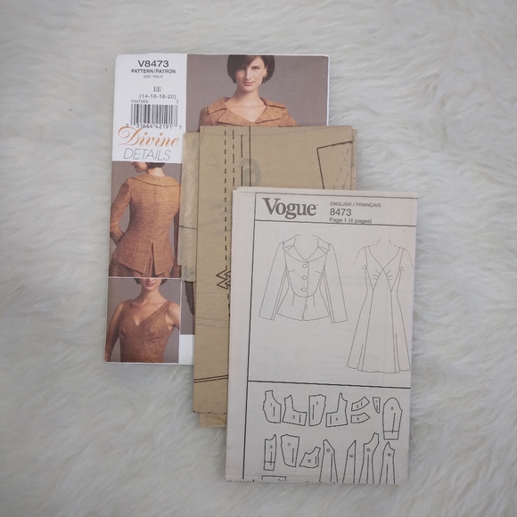 VOGUE V8473 Sz 14-20 Misses Devine Details Lined Jacket And Lined Dress - Picture 3 of 5